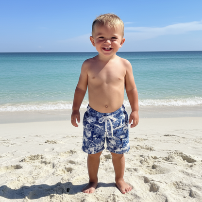 Kids Broken Paisley Shorts with Drawstring