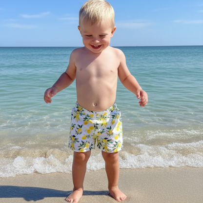 Kids Lemon Print Shorts with Drawstring