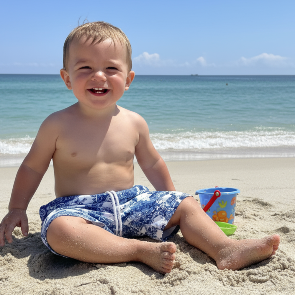 Kids Broken Paisley Shorts with Drawstring