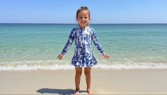 Long Sleeve Broken Paisley Rash Swimsuit